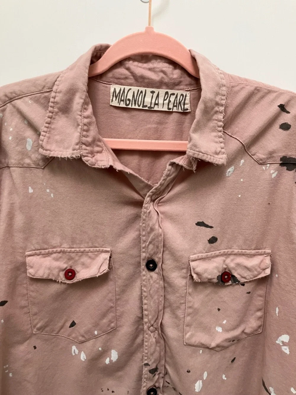 Magnolia Pearl Kelly Western Pink Rainbow Embroidered Shirt in Bisou - OS - Picture 8 of 11